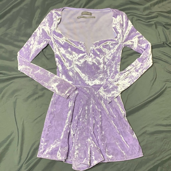 Urban Outfitters Pants - Urban Outfitters Velvet Romper lilac purple size XS